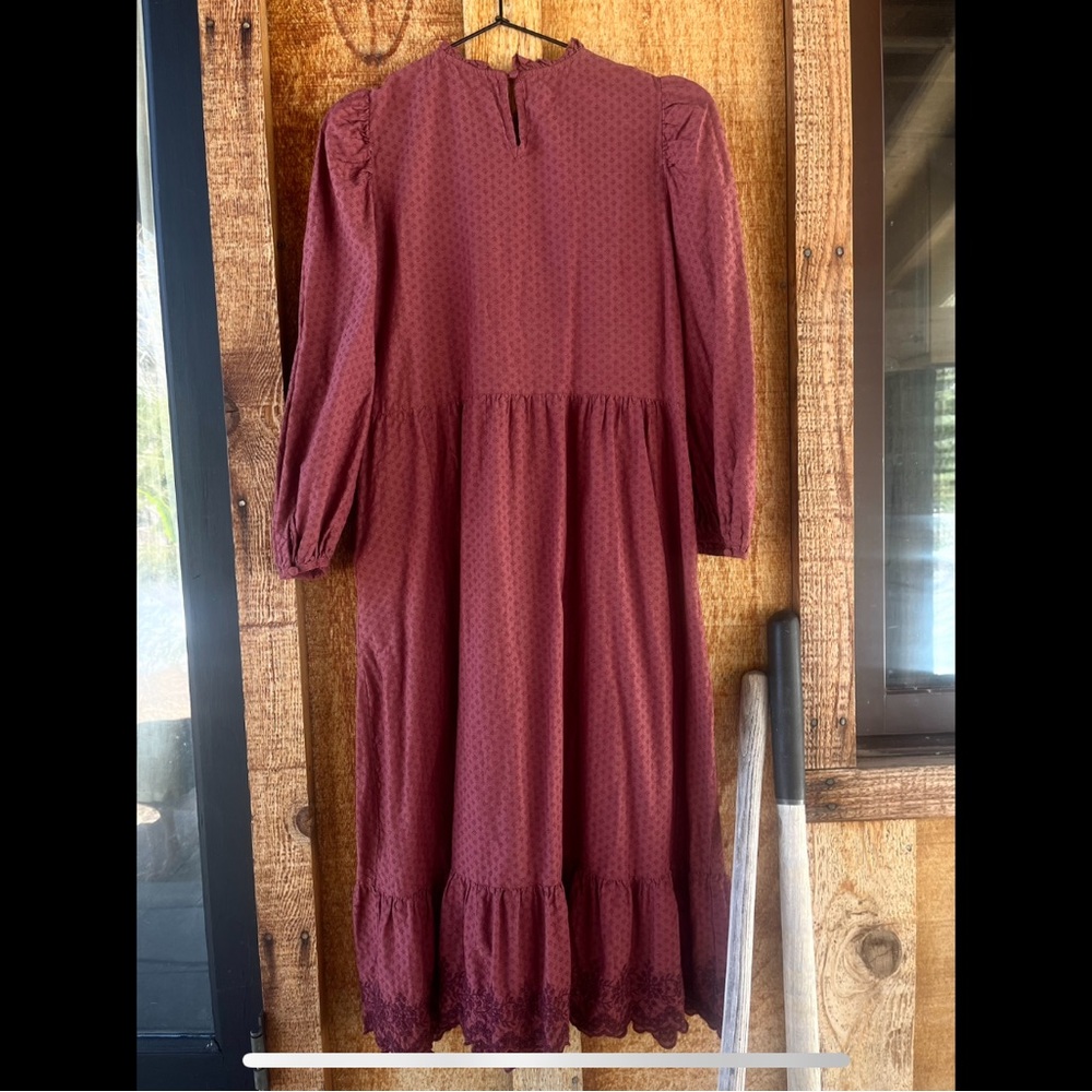 Embroidered Prairie Dress with balloon sleeves